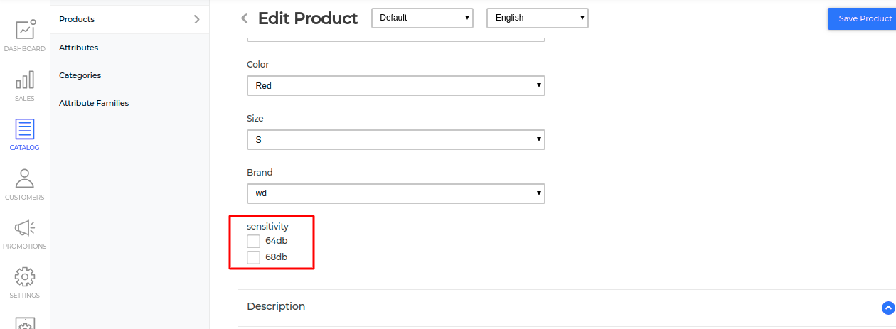 product page checkbox