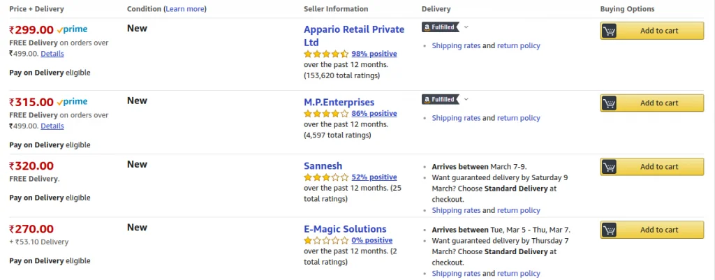 amazon seller information
