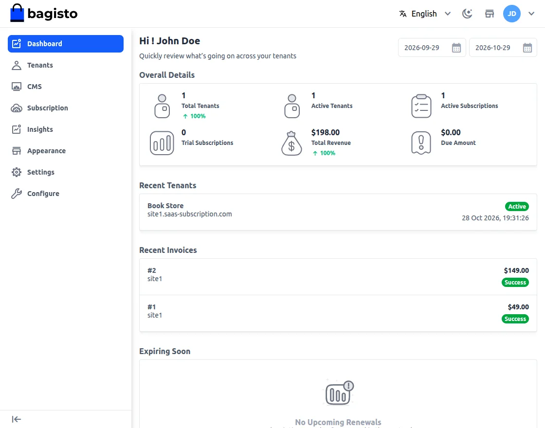 Laravel e-commerce Multi Company SAAS Module Slider Image 8