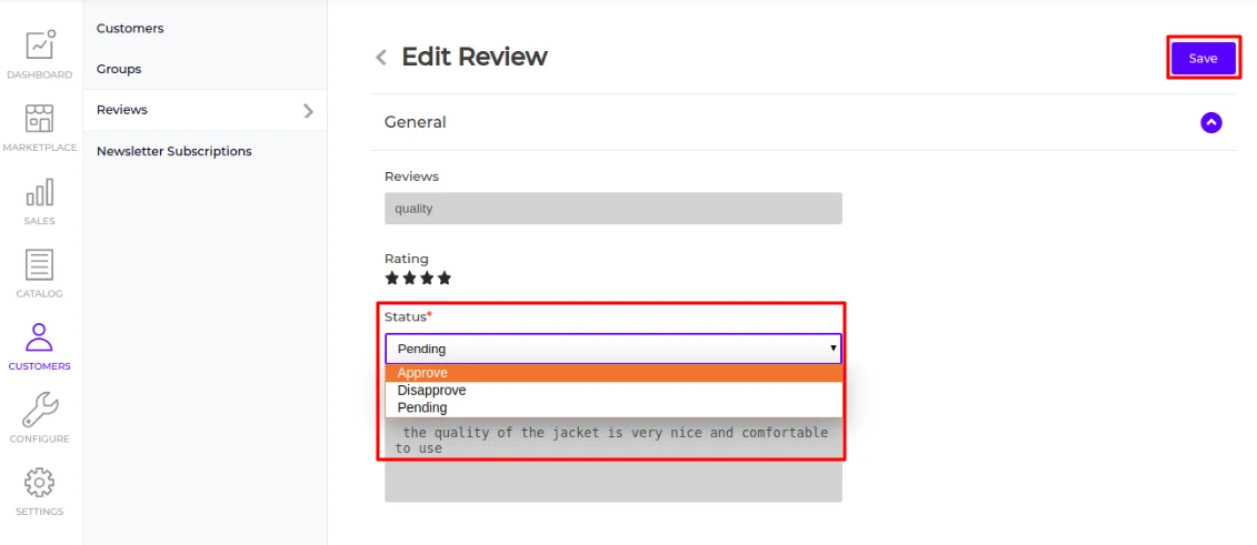 edit reviews