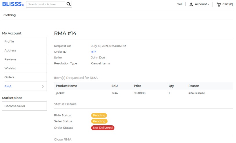 Laravel eCommerce Marketplace RMA Extension Slider Image 5