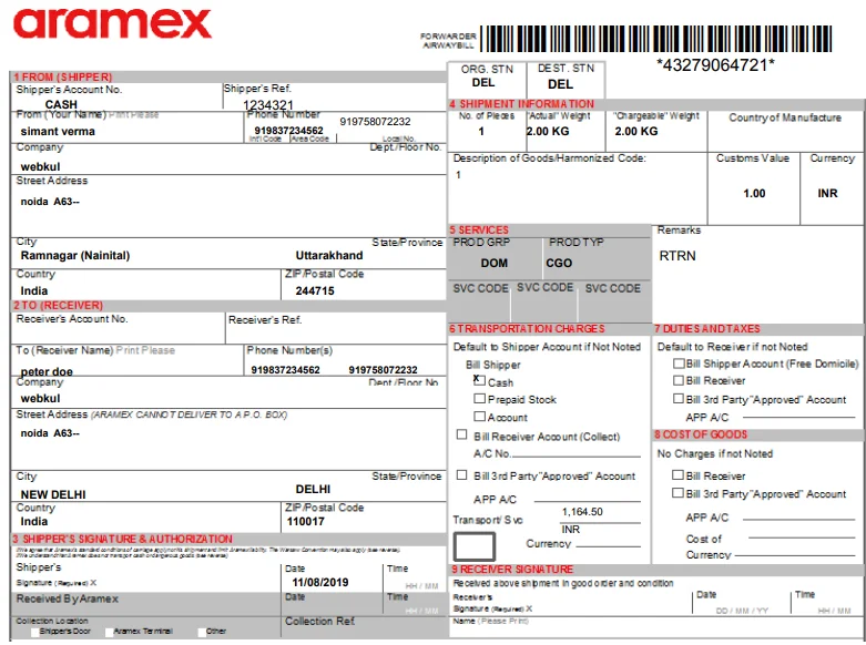 aramex-shipping-invoice-details