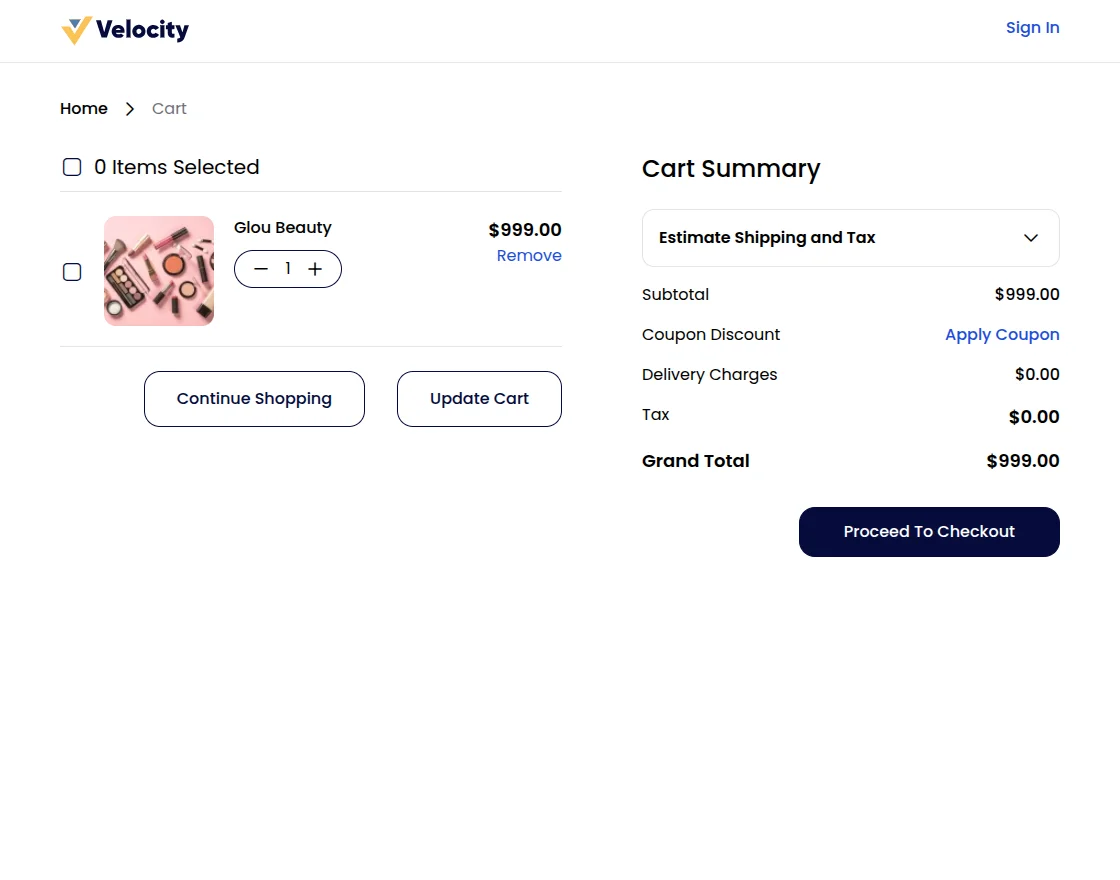 demo bagisto checkout
