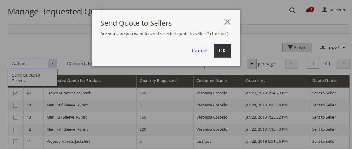 send quote to seller