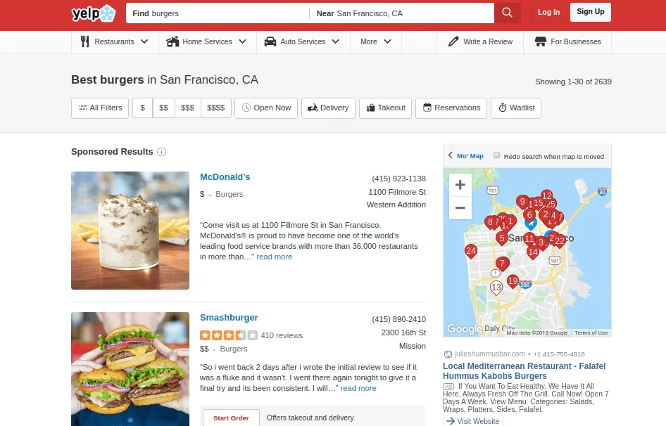 yelp directory listing