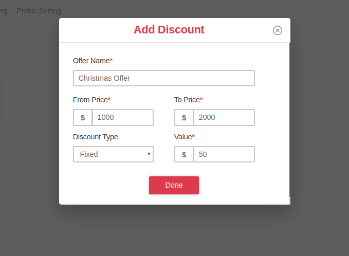 Discount-at-front-end