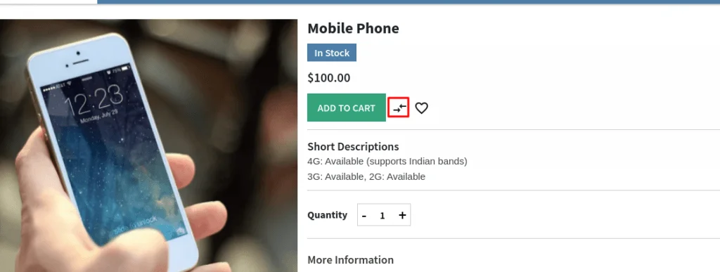 compare product on mobile device