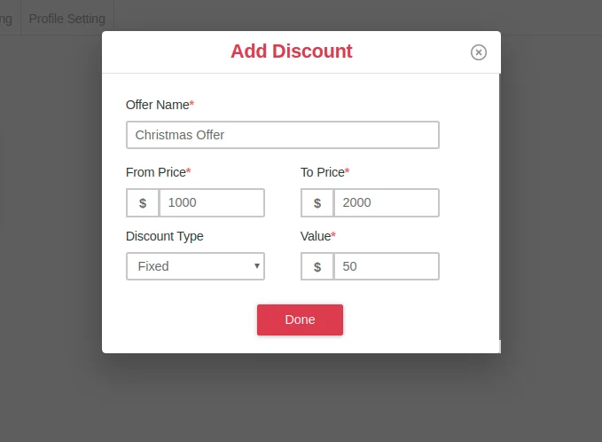 discount at front end