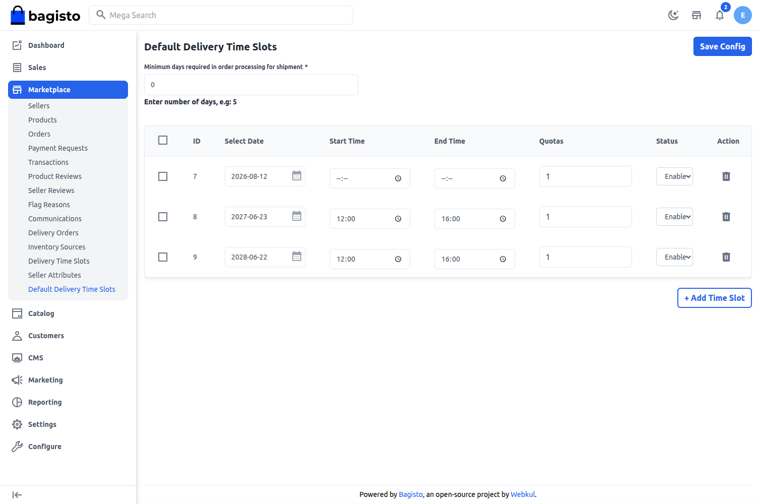 Laravel Marketplace Delivery Time Slot Slider Image 2