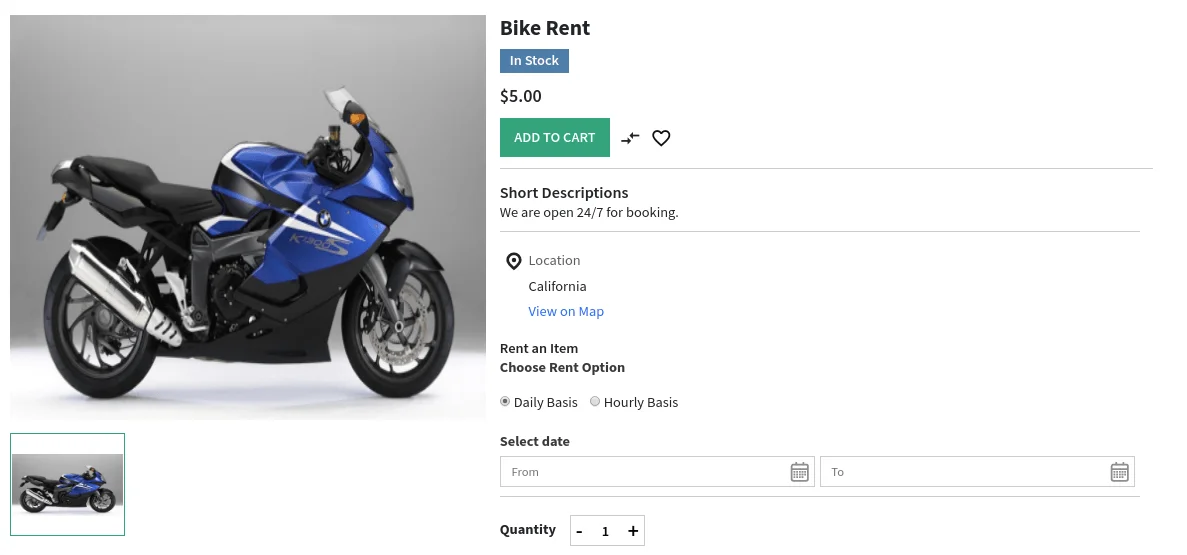 daily basis rental product