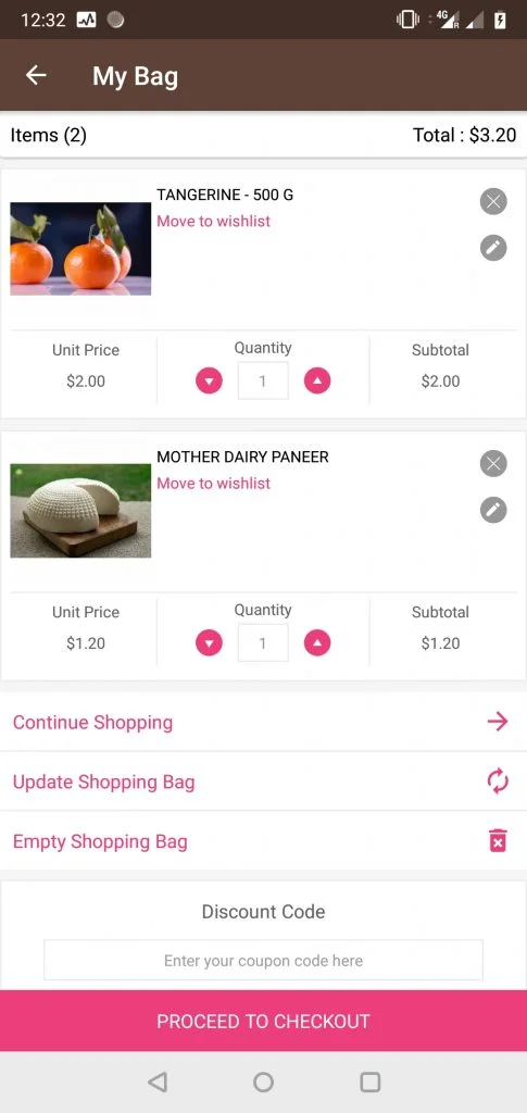 checkout from various store