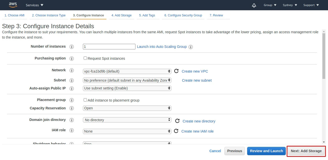 configuration instance details