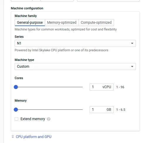 machine configuration