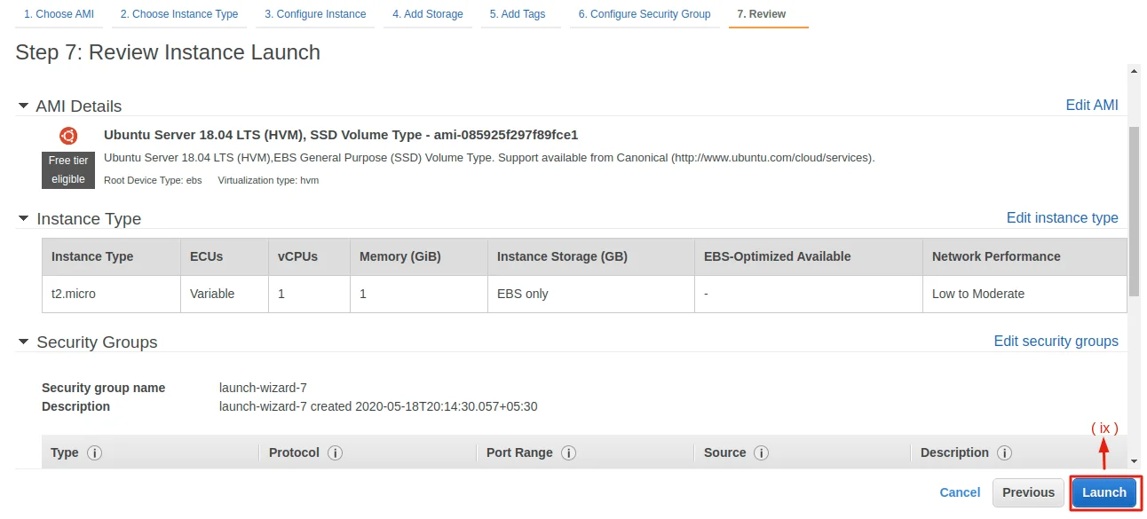 review instance launch