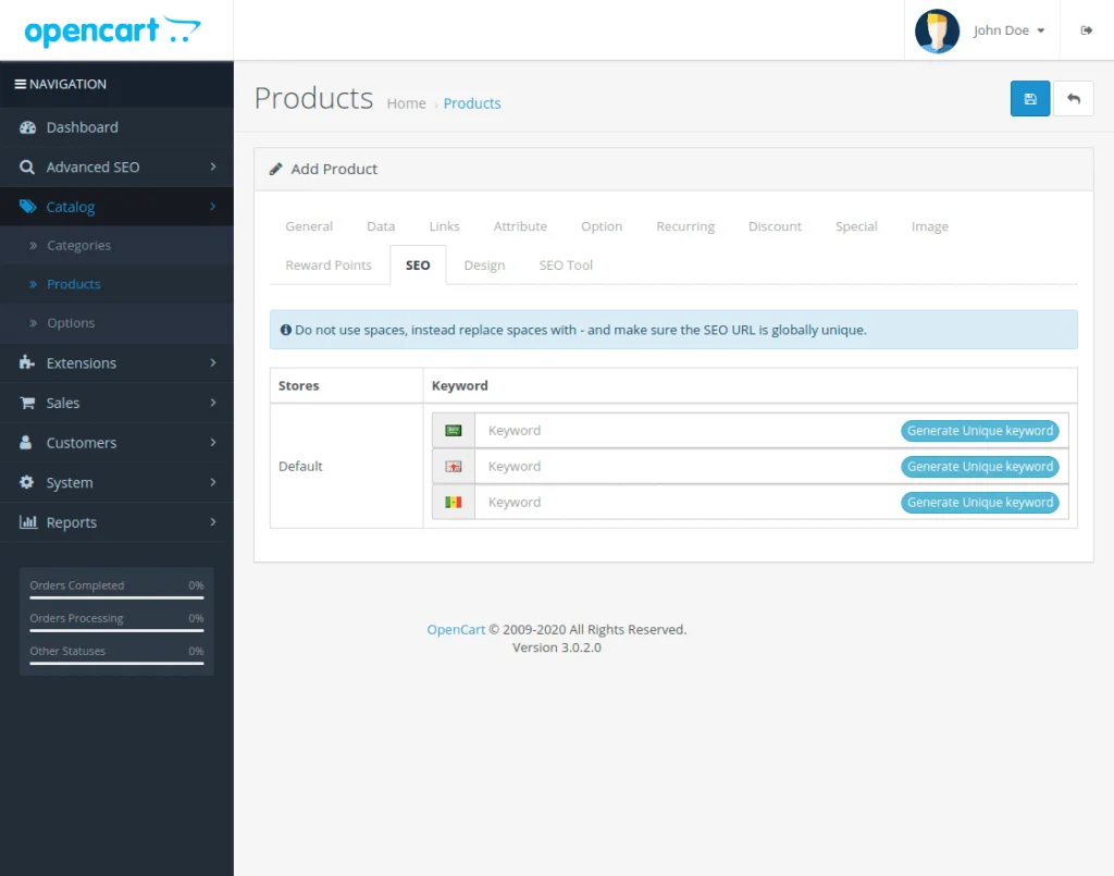 webkul opencart product keyword