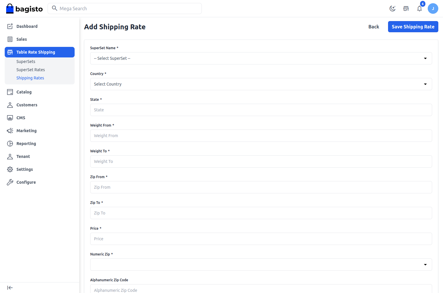 Laravel eCommerce SaaS Table Rate Shipping Slider Image 8