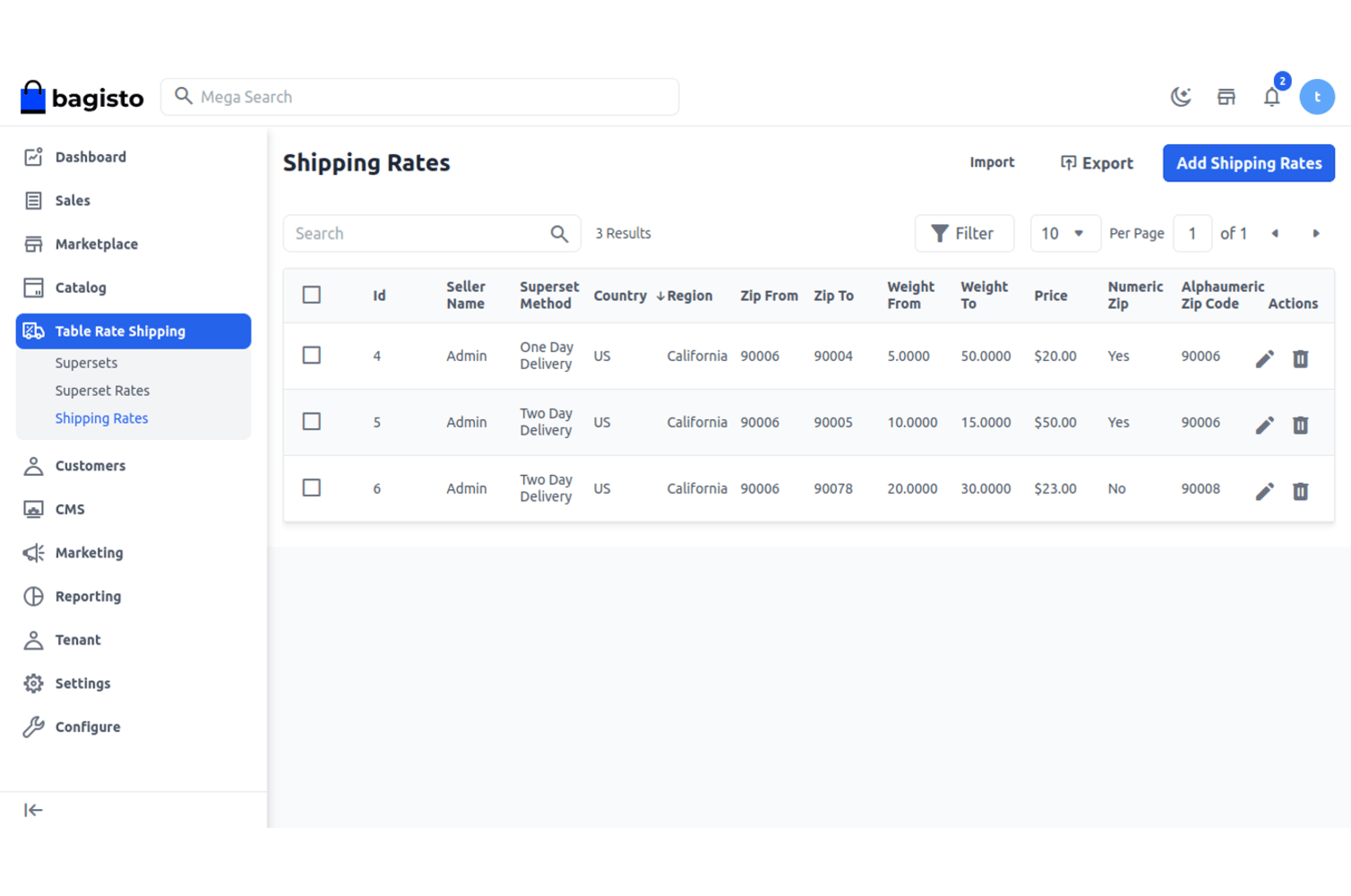 Laravel eCommerce Multi Tenant Marketplace Table Rate Shipping Slider Image 5