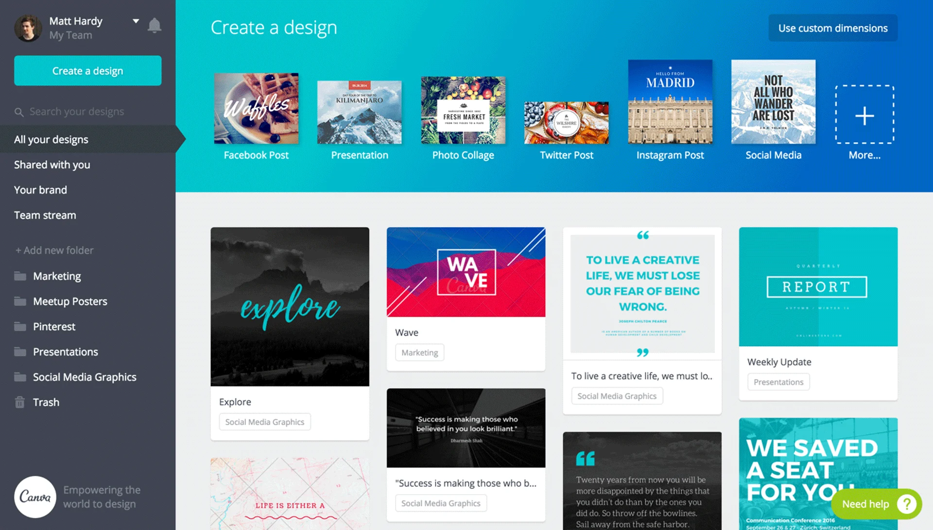 design your posts onlie and free with canva