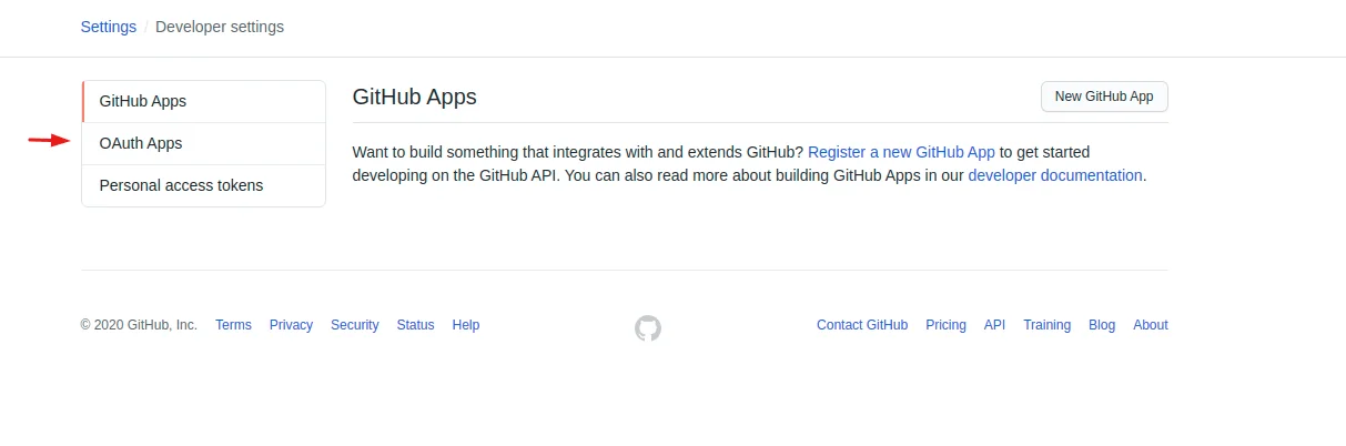 github developer settings