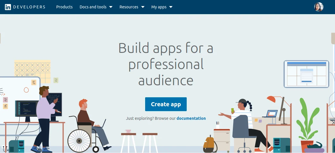 building app with linkedin