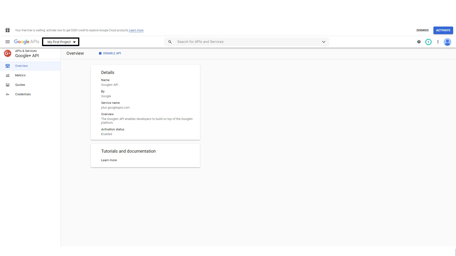enable API
