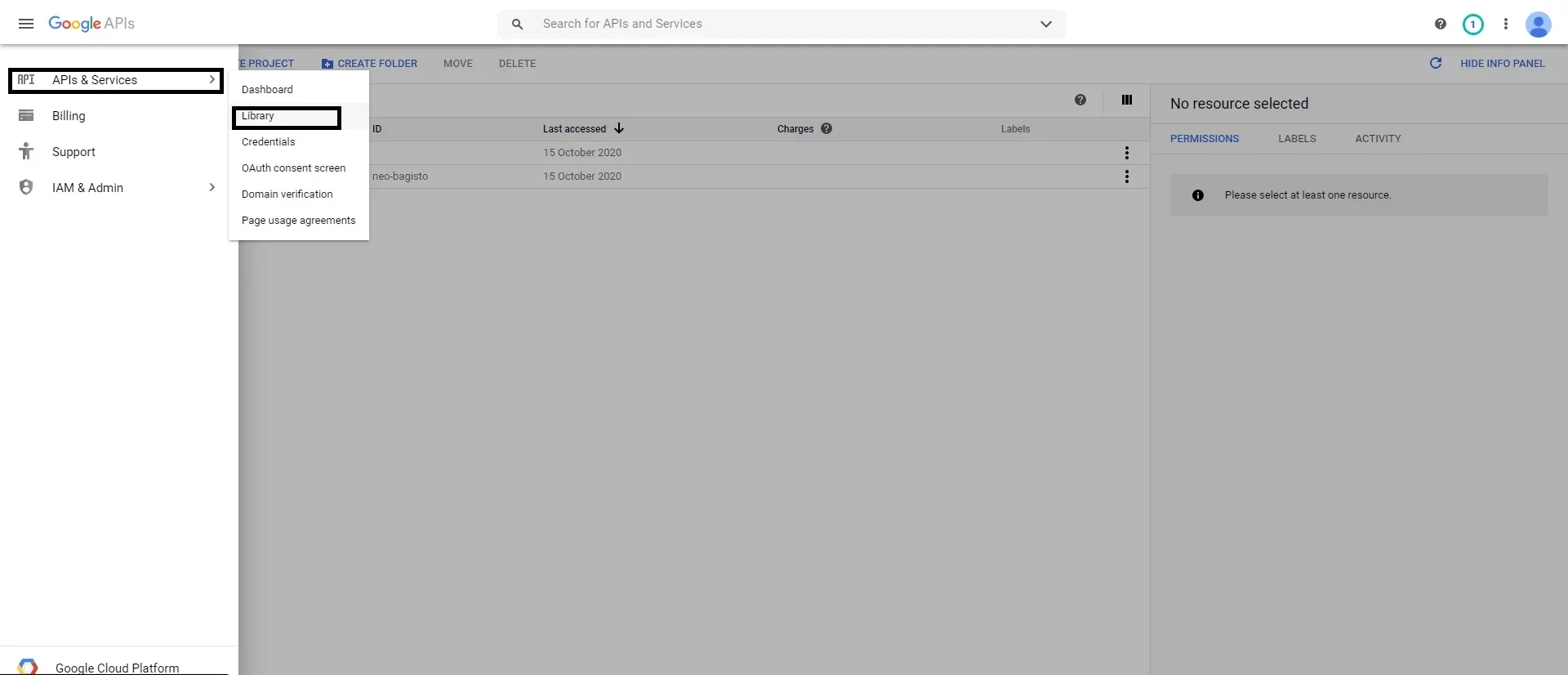 google api credentials