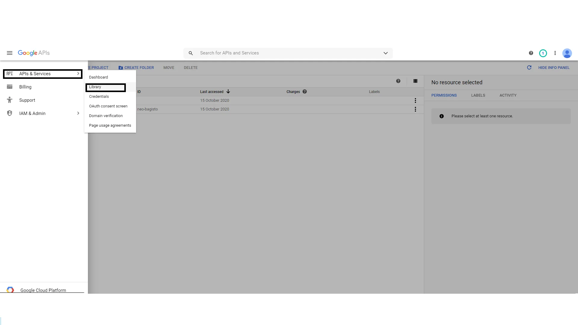 google api credentials