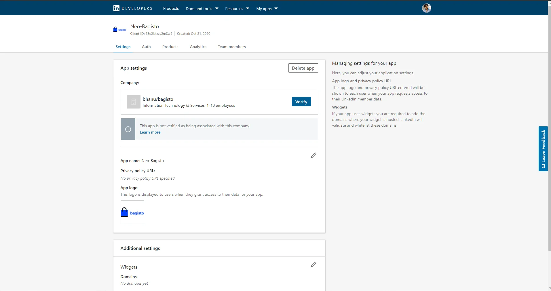 setting linkedin