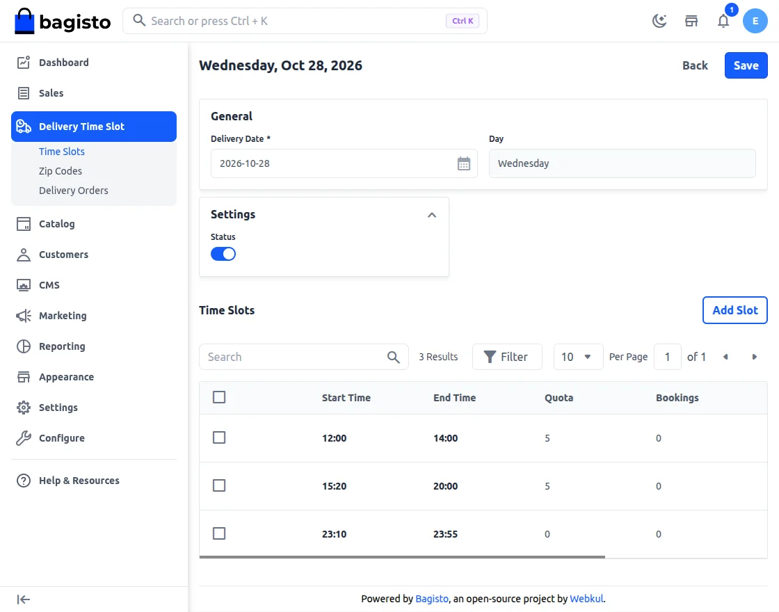 Laravel eCommerce Delivery Time Slot Slider Image 4