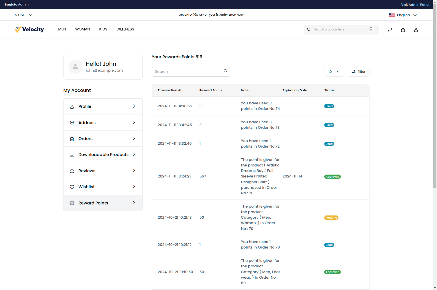 Laravel eCommerce Reward Points Slider Image 1