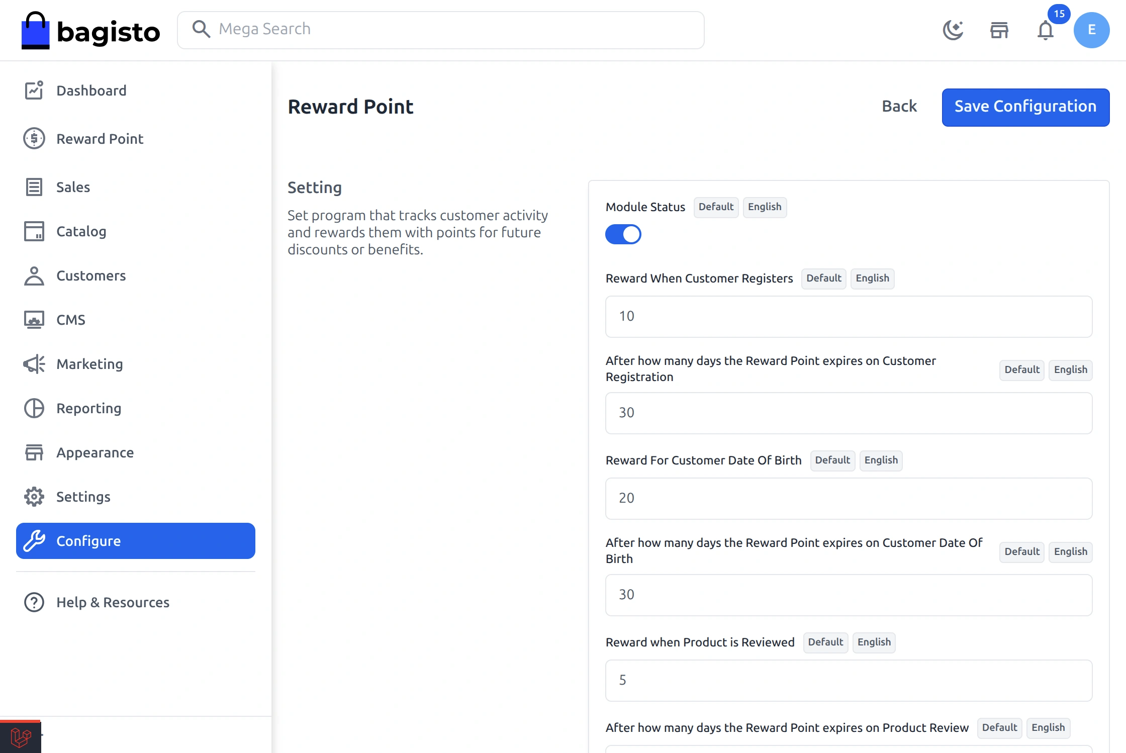 Laravel eCommerce Reward Points Slider Image 2