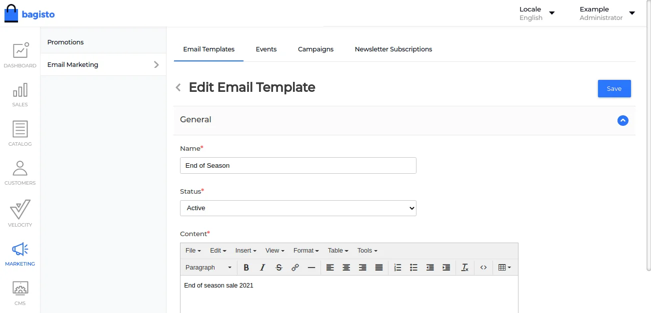 bagisto email marketing