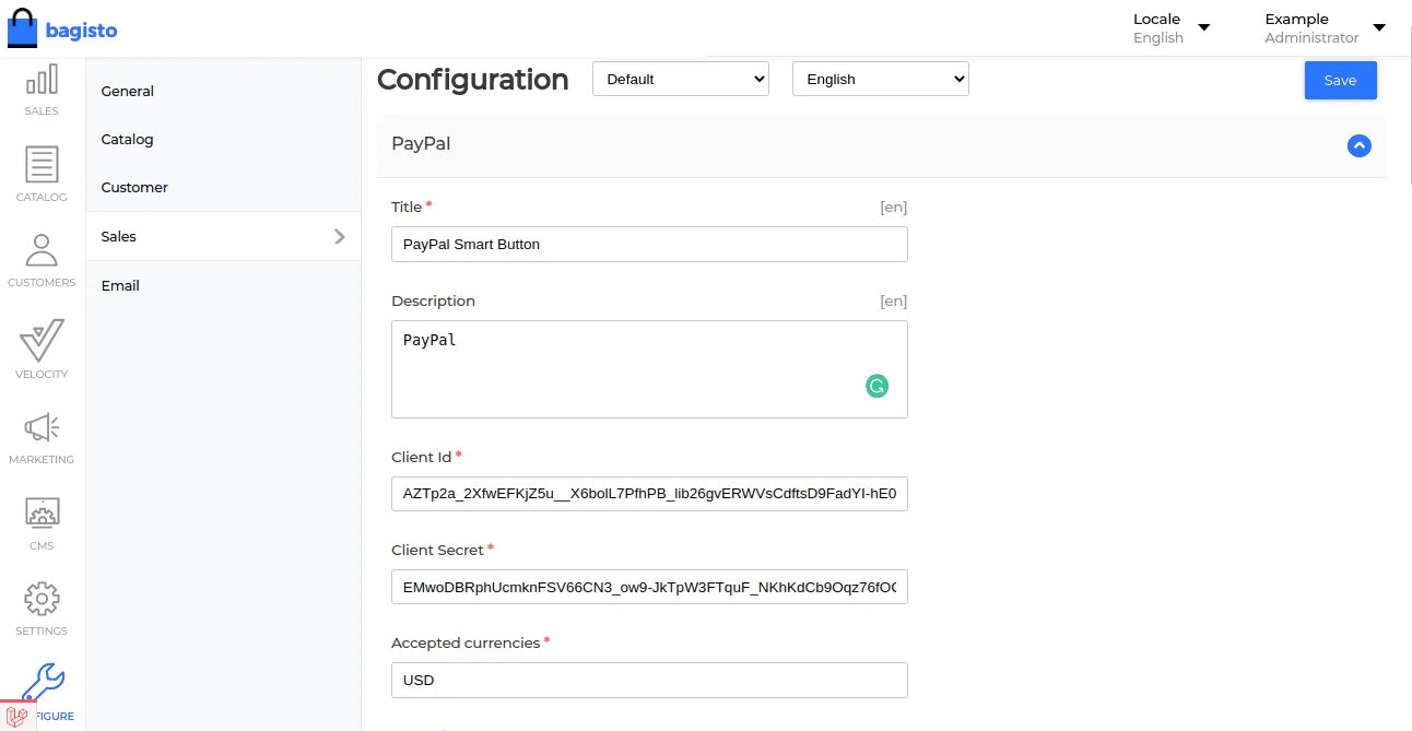 laravel ecommerce paypal smart buttom
