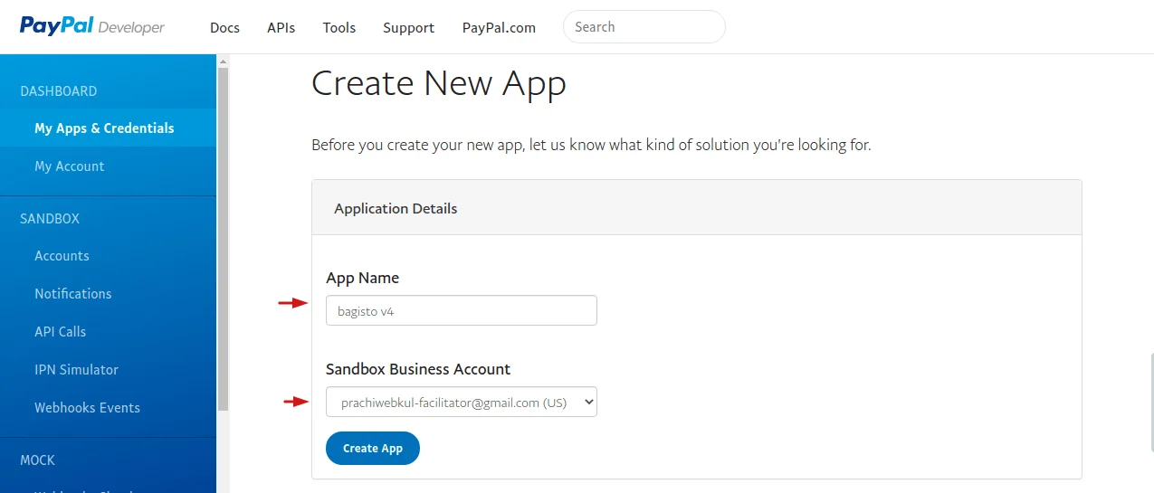 laravel ecommerce paypal smart button create new app