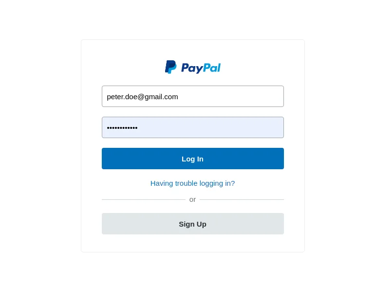 paypal login account