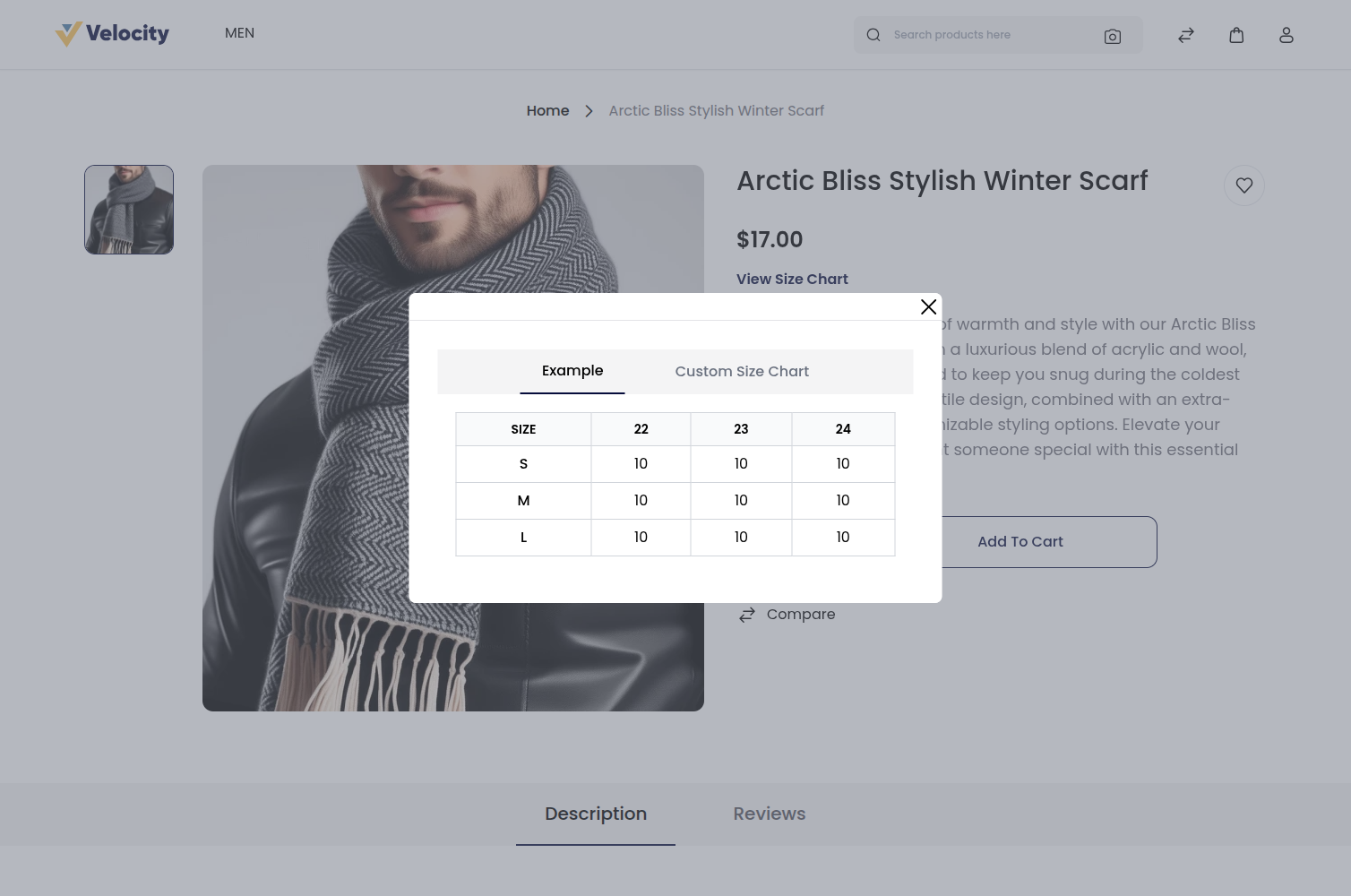 Laravel eCommerce Size Chart Module Slider Image 5