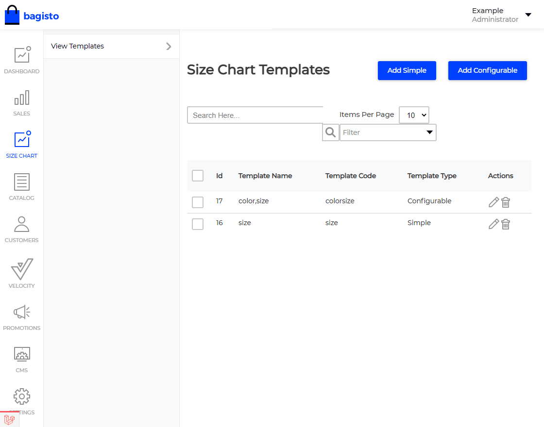 Laravel eCommerce Size Chart Module Slider Image 2