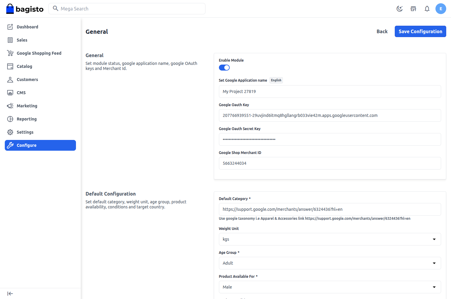 Laravel eCommerce Google Shopping Feed Slider Image 1