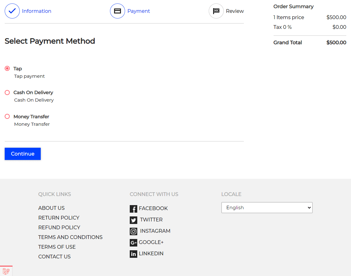 Laravel eCommerce Tap Payment Method Slider Image 1