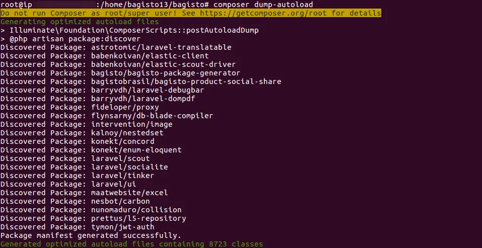 dump-autoload-bagisto
