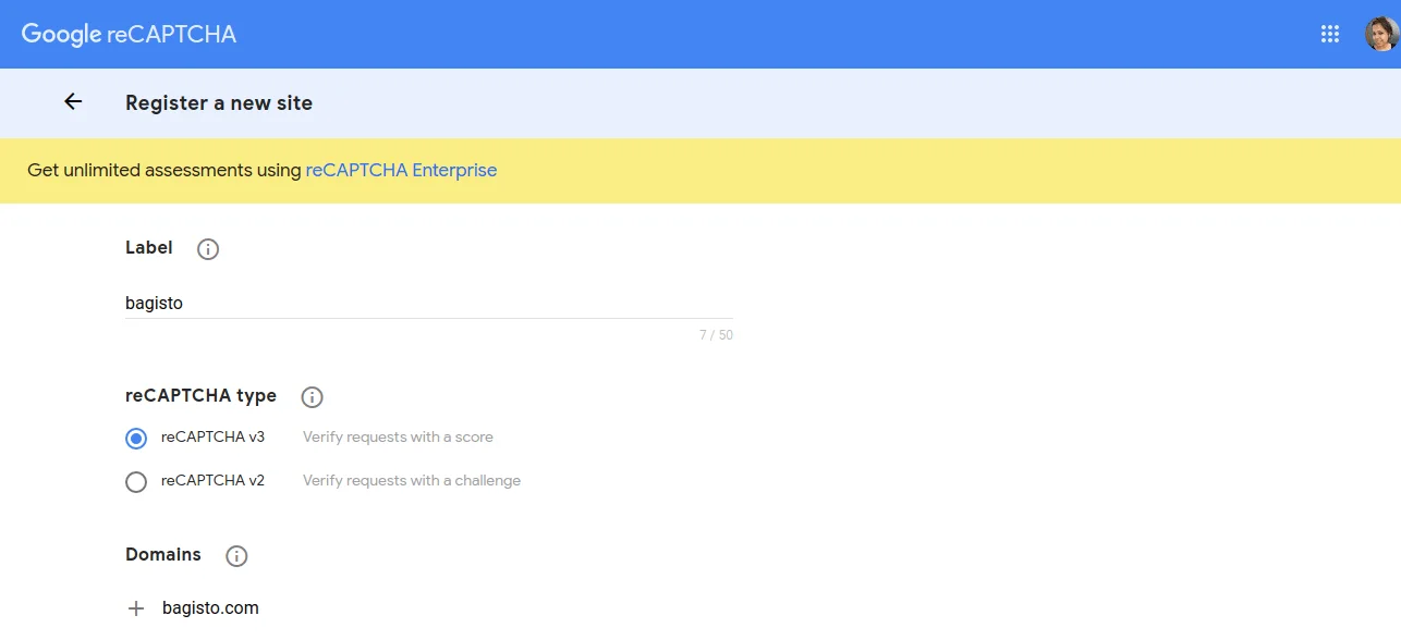 laravel-eCommerce-google-captcha-settings