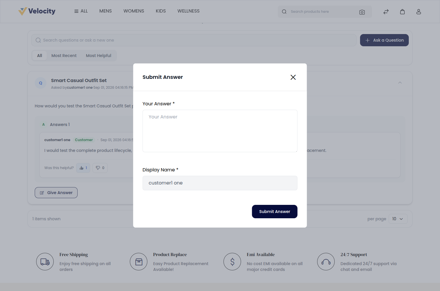 Laravel eCommerce Product Questions And Answers Module Slider Image 1