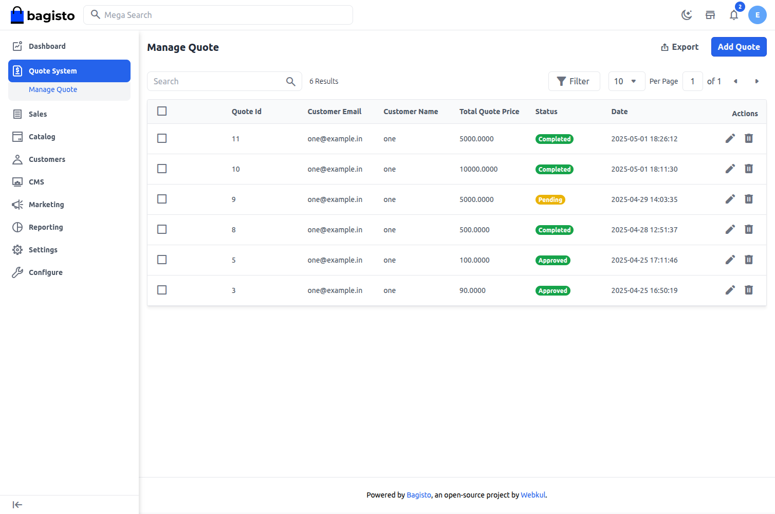 Laravel eCommerce Quote System Slider Image 2