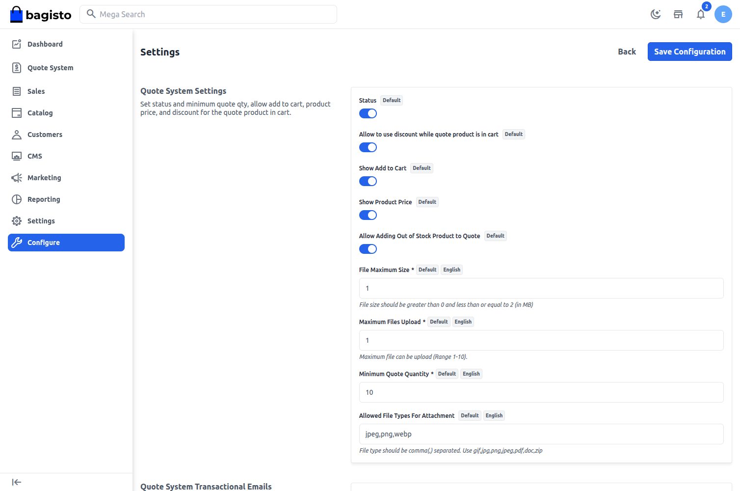 Laravel eCommerce Quote System Slider Image 3