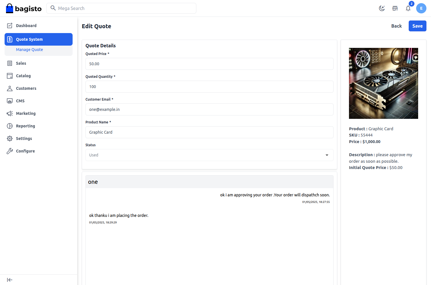 Laravel eCommerce Quote System Slider Image 4