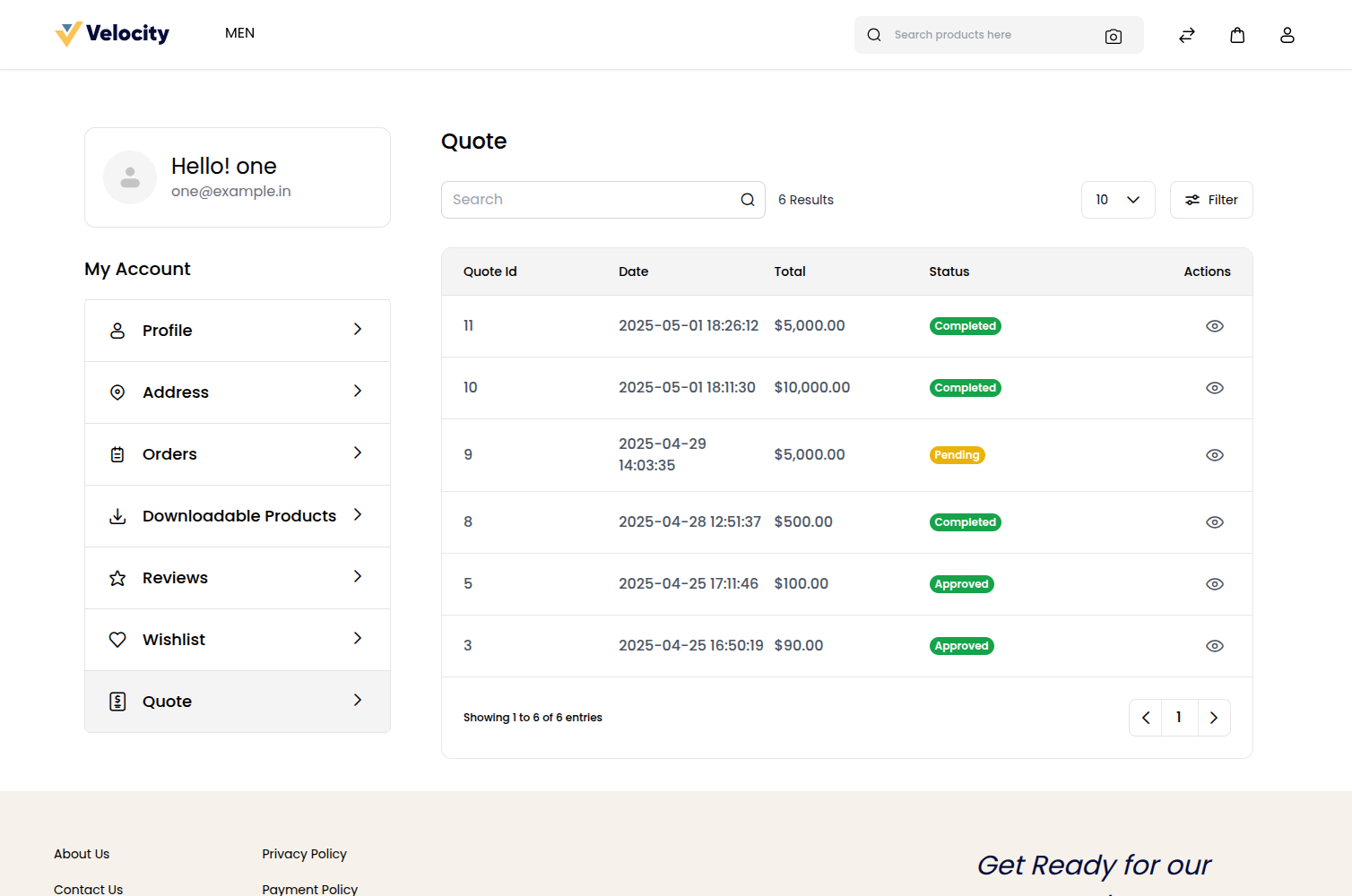 Laravel eCommerce Quote System Slider Image 7