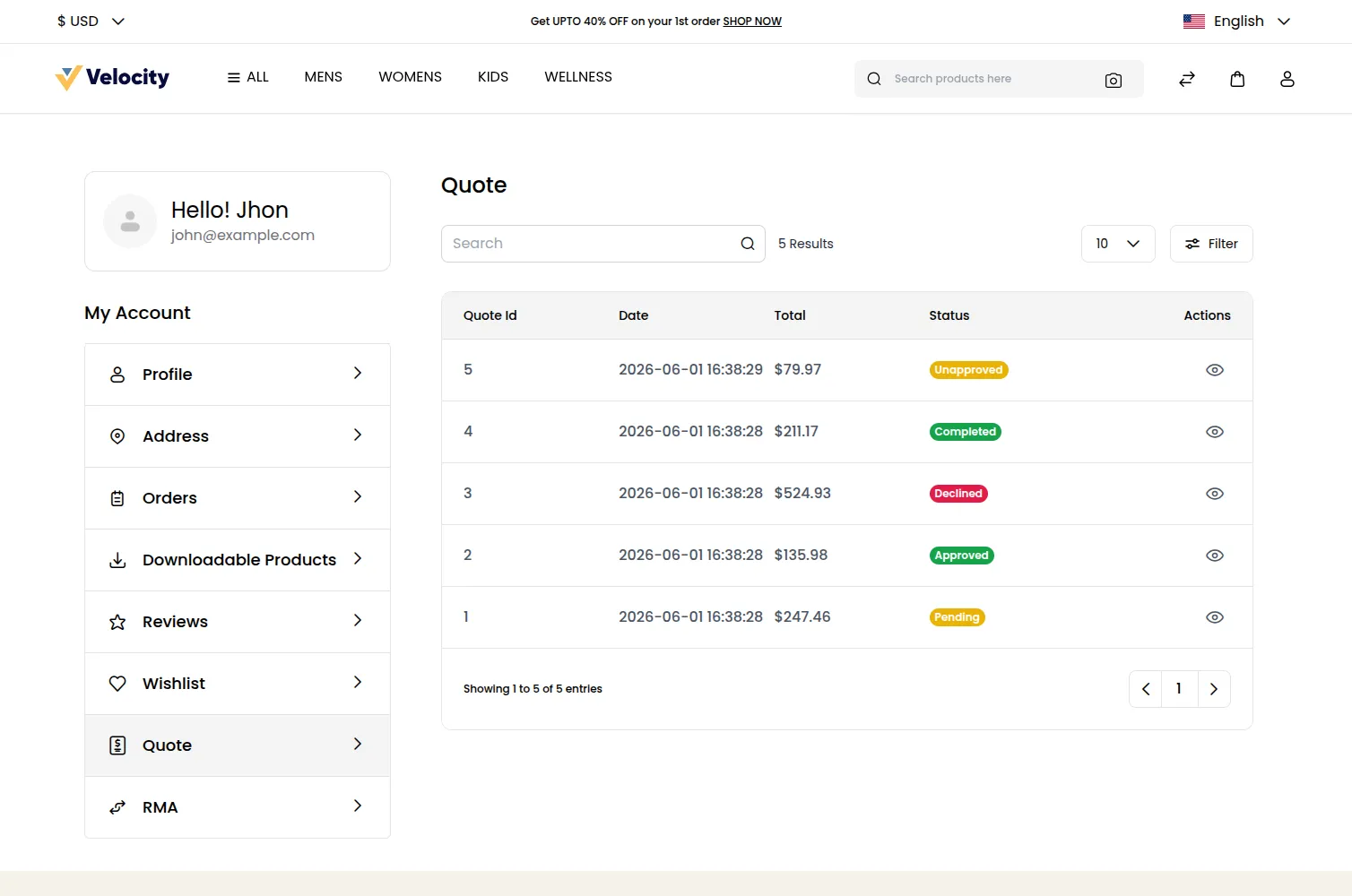 Laravel eCommerce Quote System Slider Image 9