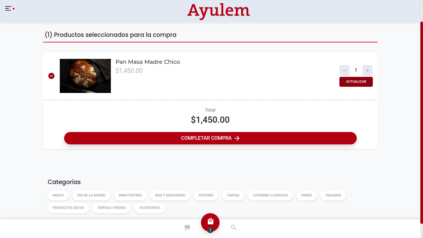 Ayulem Pastelería - add to cart 