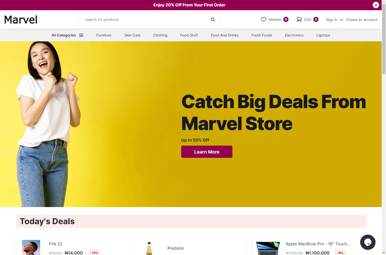 Marvel – Headless e-commerce theme with Bagisto and Next.js Slider Image 1