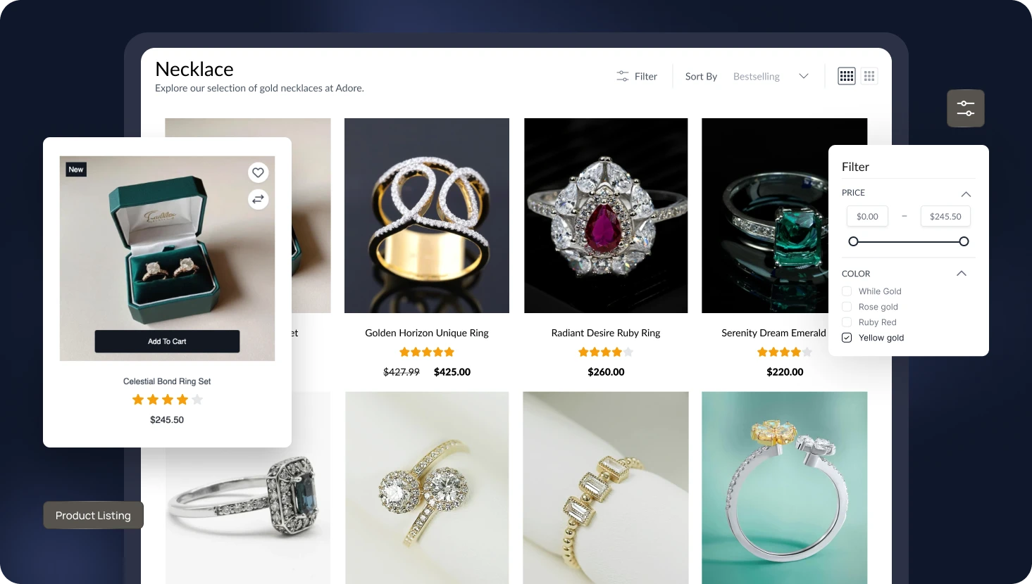 jewellery commerce category page